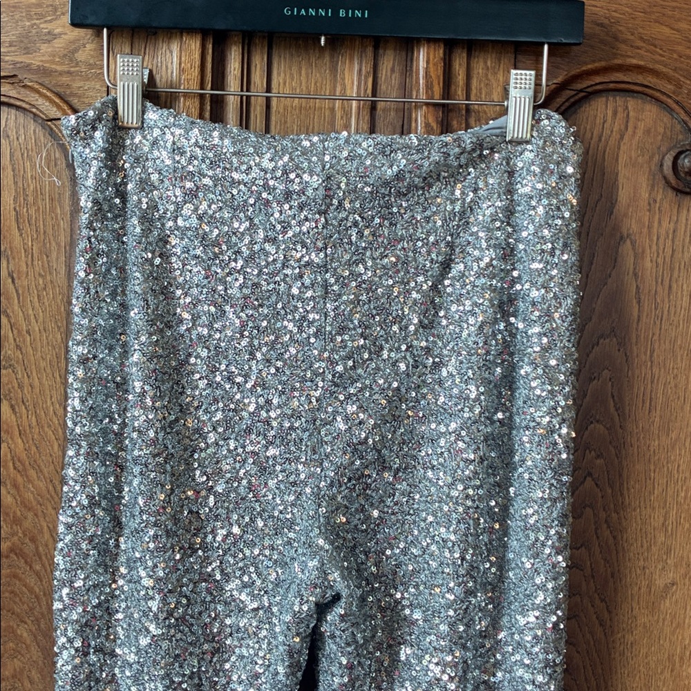 Greylin Sequin-Trim Pants in Silver-Grey - Picture 7 of 8